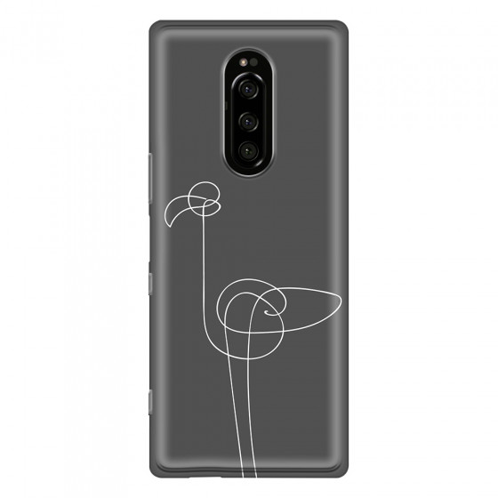 SONY - Sony Xperia 1 - Soft Clear Case - Flamingo Drawing