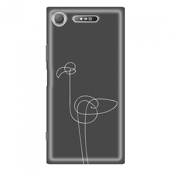 SONY - Sony Xperia XZ1 - Soft Clear Case - Flamingo Drawing