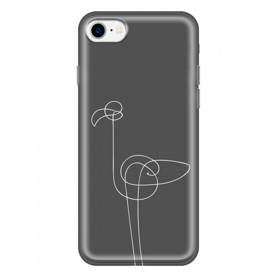 APPLE - iPhone 7 - Soft Clear Case - Flamingo Drawing