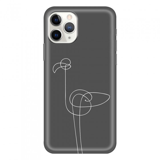 APPLE - iPhone 11 Pro Max - Soft Clear Case - Flamingo Drawing