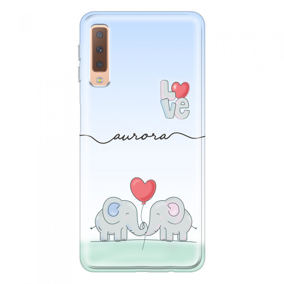 SAMSUNG - Galaxy A7 2018 - Soft Clear Case - Elephants in Love