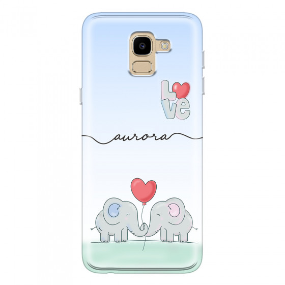 SAMSUNG - Galaxy J6 2018 - Soft Clear Case - Elephants in Love