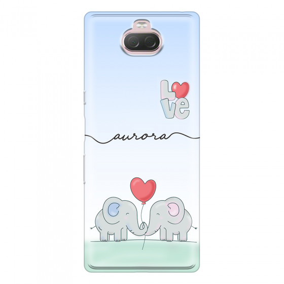 SONY - Sony Xperia 10 Plus - Soft Clear Case - Elephants in Love