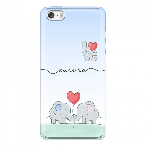 APPLE - iPhone 5S/SE - Soft Clear Case - Elephants in Love
