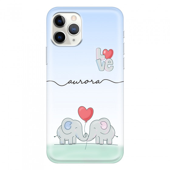 APPLE - iPhone 11 Pro Max - Soft Clear Case - Elephants in Love