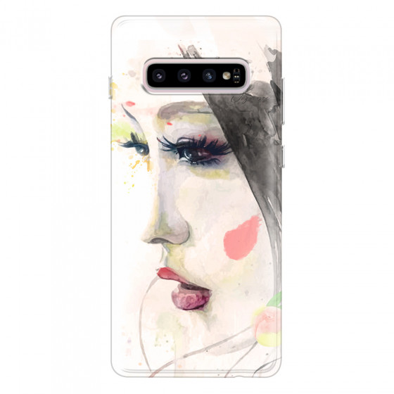 SAMSUNG - Galaxy S10 - Soft Clear Case - Face of a Beauty