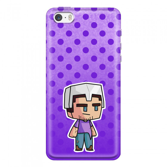 APPLE - iPhone 5S/SE - Soft Clear Case - Purple Shield Crafter