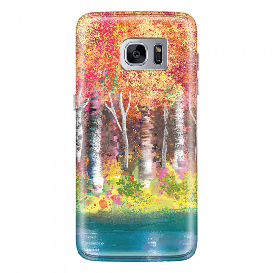 SAMSUNG - Galaxy S7 Edge - Soft Clear Case - Calm Birch Trees