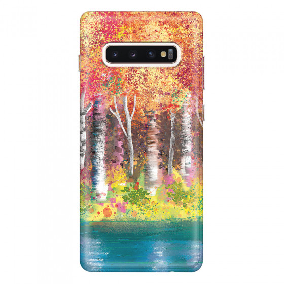 SAMSUNG - Galaxy S10 Plus - Soft Clear Case - Calm Birch Trees