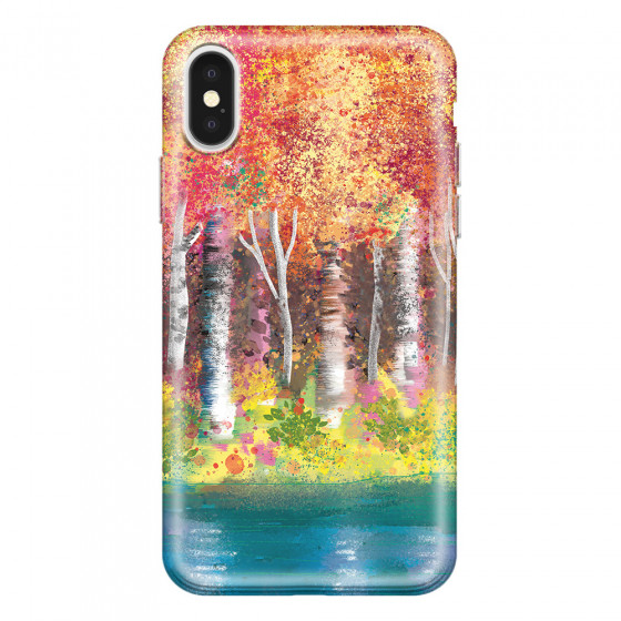 APPLE - iPhone X - Soft Clear Case - Calm Birch Trees
