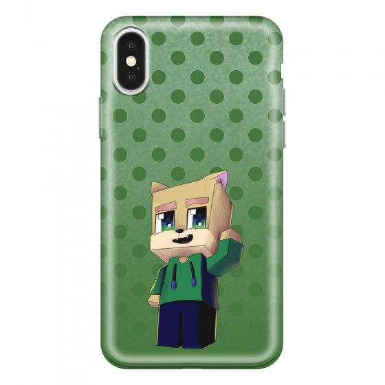 APPLE - iPhone X - Soft Clear Case - Green Fox Player