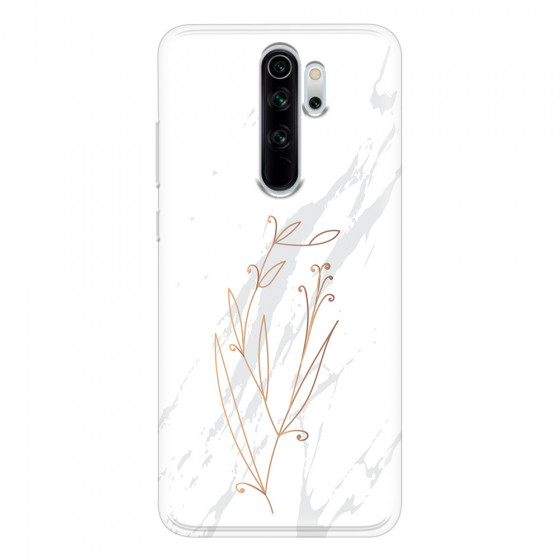 XIAOMI - Xiaomi Redmi Note 8 Pro - Soft Clear Case - White Marble Flowers