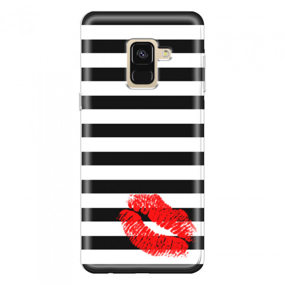 SAMSUNG - Galaxy A8 - Soft Clear Case - B&W Lipstick