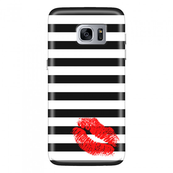 SAMSUNG - Galaxy S7 Edge - Soft Clear Case - B&W Lipstick