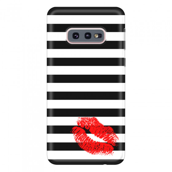 SAMSUNG - Galaxy S10e - Soft Clear Case - B&W Lipstick