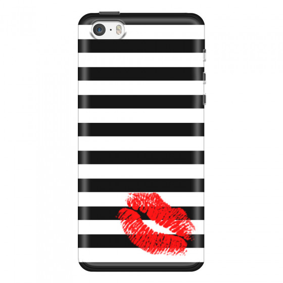 APPLE - iPhone 5S/SE - Soft Clear Case - B&W Lipstick