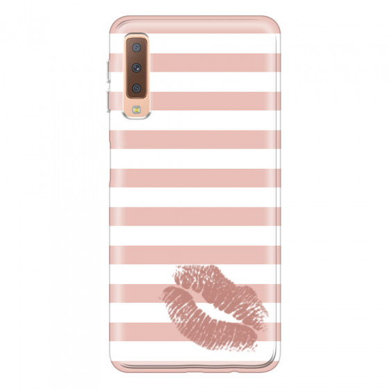 SAMSUNG - Galaxy A7 2018 - Soft Clear Case - Pink Lipstick