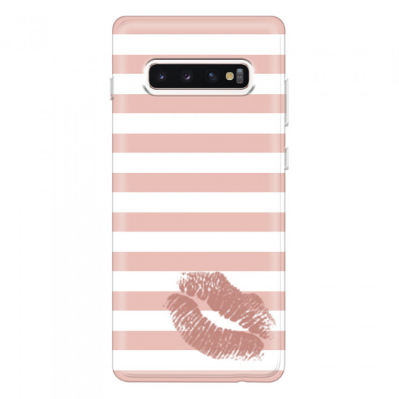 SAMSUNG - Galaxy S10 Plus - Soft Clear Case - Pink Lipstick
