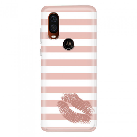 MOTOROLA by LENOVO - Moto One Vision - Soft Clear Case - Pink Lipstick