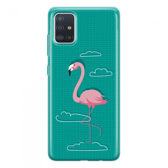 SAMSUNG - Galaxy A51 - Soft Clear Case - Cartoon Flamingo