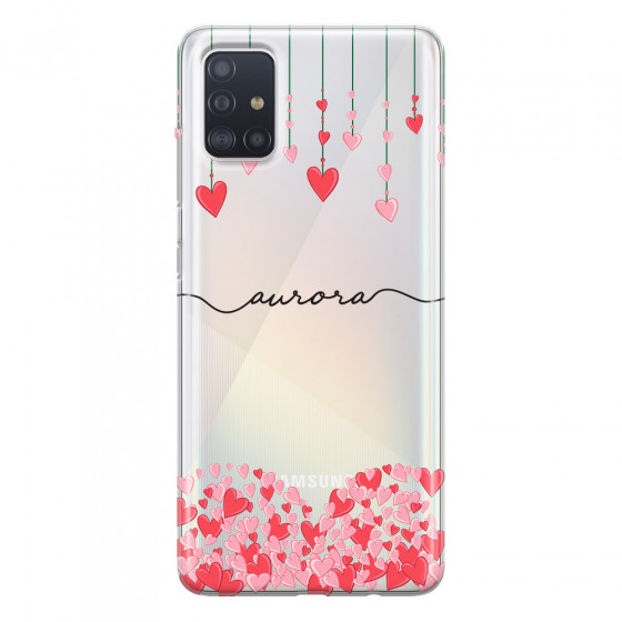 SAMSUNG - Galaxy A71 - Soft Clear Case - Love Hearts Strings