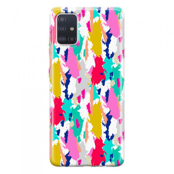 SAMSUNG - Galaxy A71 - Soft Clear Case - Paint Strokes