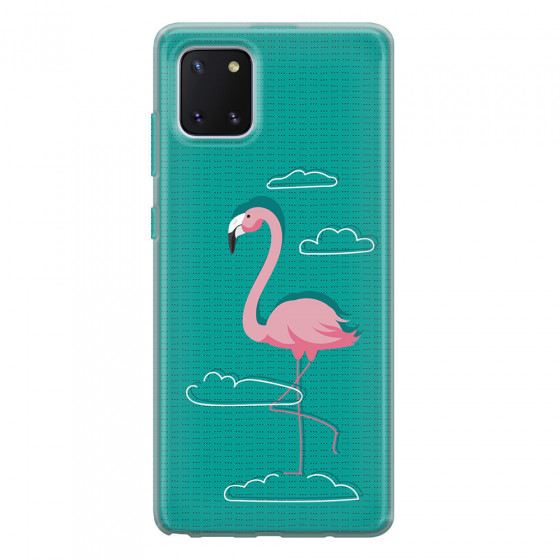 SAMSUNG - Galaxy Note 10 Lite - Soft Clear Case - Cartoon Flamingo