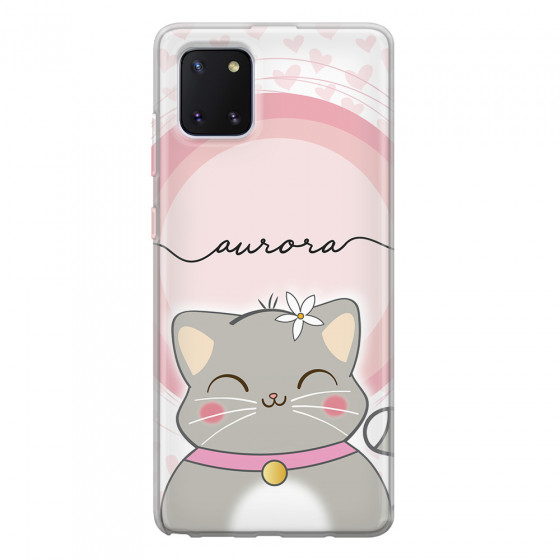 SAMSUNG - Galaxy Note 10 Lite - Soft Clear Case - Kitten Handwritten