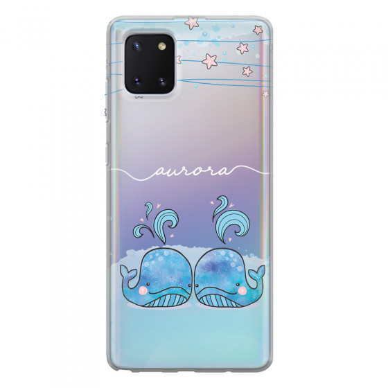 SAMSUNG - Galaxy Note 10 Lite - Soft Clear Case - Little Whales White