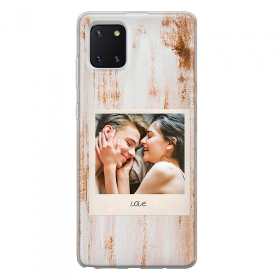 SAMSUNG - Galaxy Note 10 Lite - Soft Clear Case - Wooden Polaroid