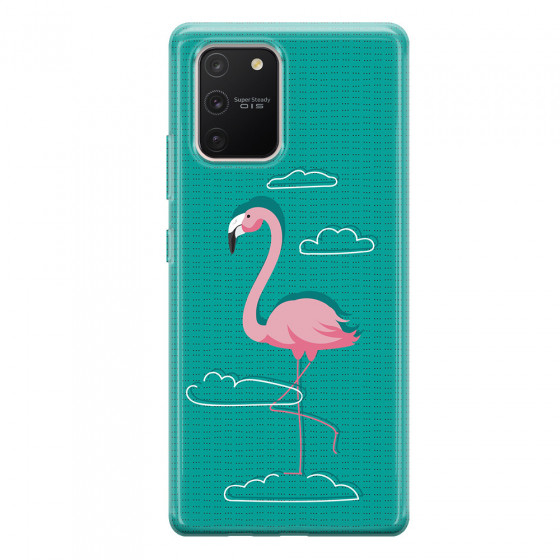 SAMSUNG - Galaxy S10 Lite - Soft Clear Case - Cartoon Flamingo