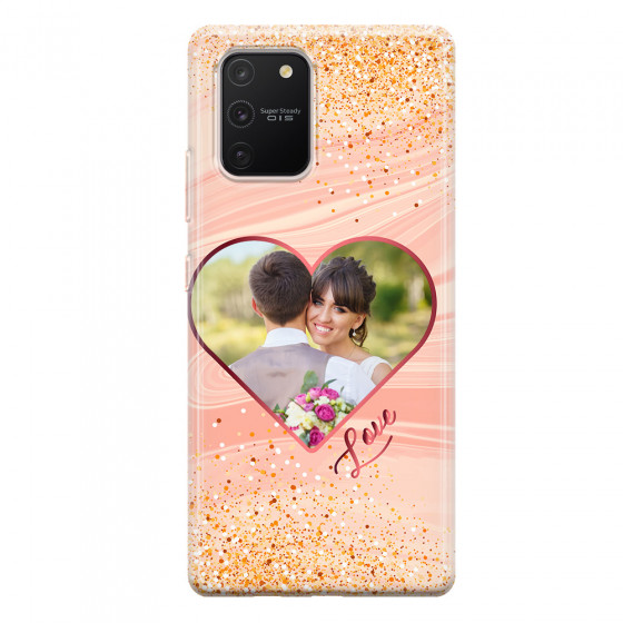 SAMSUNG - Galaxy S10 Lite - Soft Clear Case - Glitter Love Heart Photo