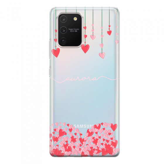 SAMSUNG - Galaxy S10 Lite - Soft Clear Case - Love Hearts Strings Pink