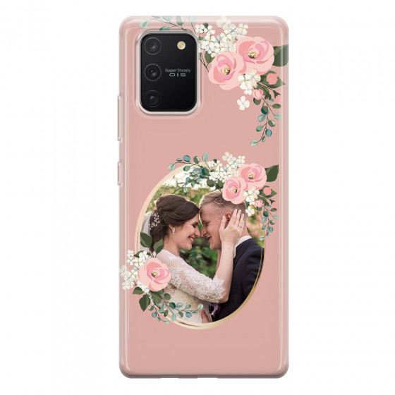 SAMSUNG - Galaxy S10 Lite - Soft Clear Case - Pink Floral Mirror Photo