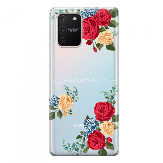 SAMSUNG - Galaxy S10 Lite - Soft Clear Case - Red Floral Handwritten Light 
