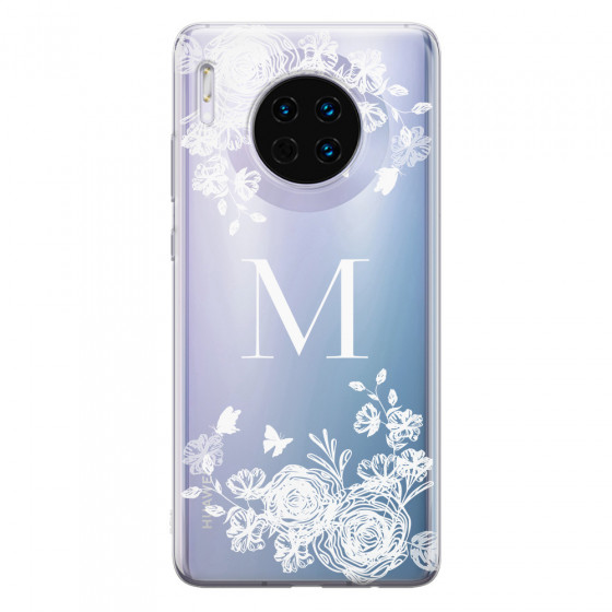 HUAWEI - Mate 30 - Soft Clear Case - White Lace Monogram