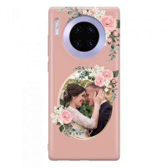 HUAWEI - Mate 30 Pro - Soft Clear Case - Pink Floral Mirror Photo