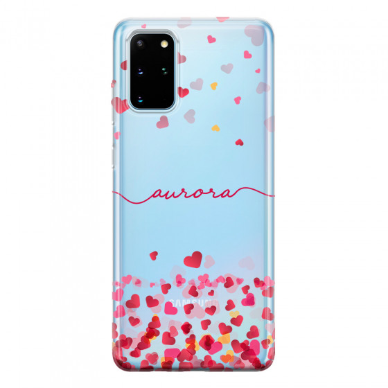 SAMSUNG - Galaxy S20 Plus - Soft Clear Case - Scattered Hearts
