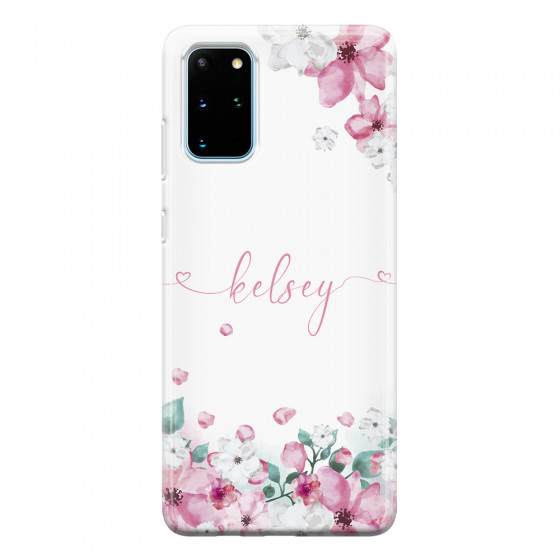 SAMSUNG - Galaxy S20 Plus - Soft Clear Case - Watercolor Flowers Handwritten
