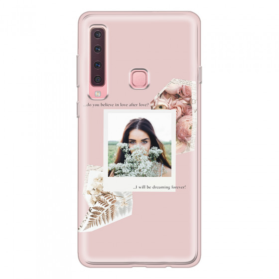 SAMSUNG - Galaxy A9 2018 - Soft Clear Case - Vintage Pink Collage Phone Case