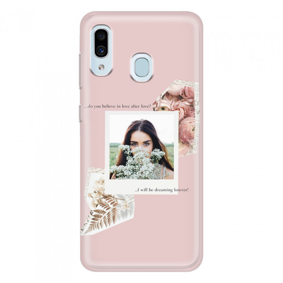 SAMSUNG - Galaxy A20 / A30 - Soft Clear Case - Vintage Pink Collage Phone Case