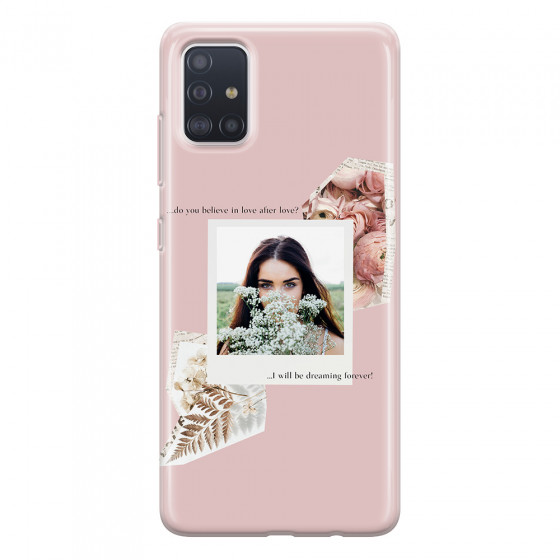 SAMSUNG - Galaxy A51 - Soft Clear Case - Vintage Pink Collage Phone Case