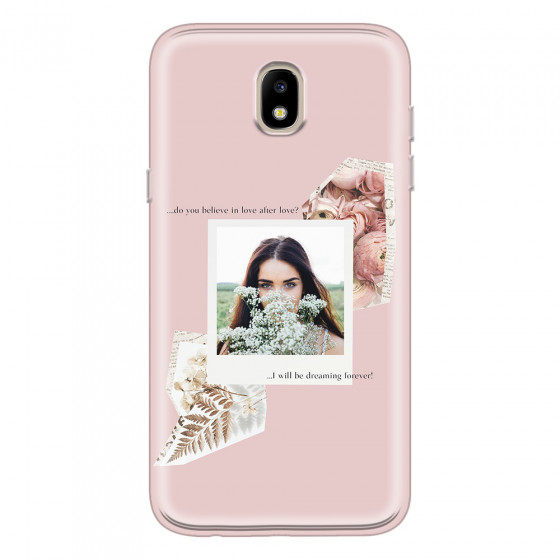 SAMSUNG - Galaxy J3 2017 - Soft Clear Case - Vintage Pink Collage Phone Case