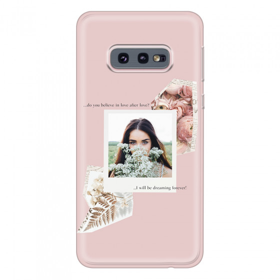 SAMSUNG - Galaxy S10e - Soft Clear Case - Vintage Pink Collage Phone Case