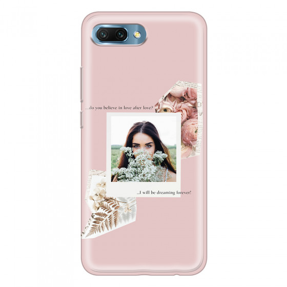 HONOR - Honor 10 - Soft Clear Case - Vintage Pink Collage Phone Case