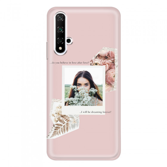 HONOR - Honor 20 - Soft Clear Case - Vintage Pink Collage Phone Case