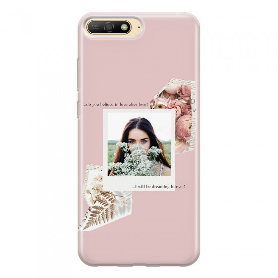 HUAWEI - Y6 2018 - Soft Clear Case - Vintage Pink Collage Phone Case