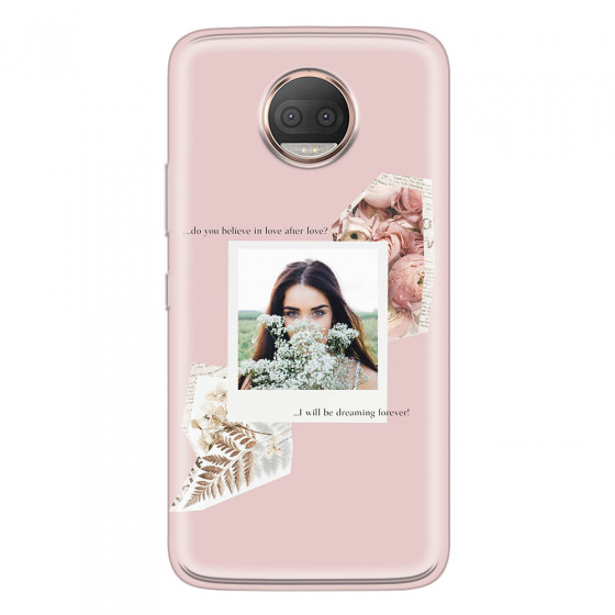 MOTOROLA by LENOVO - Moto G5s Plus - Soft Clear Case - Vintage Pink Collage Phone Case