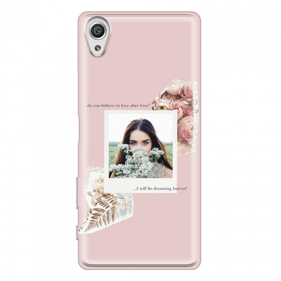 SONY - Sony Xperia XA1 - Soft Clear Case - Vintage Pink Collage Phone Case