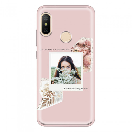 XIAOMI - Mi A2 - Soft Clear Case - Vintage Pink Collage Phone Case